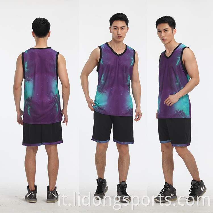 Disegni di maglia da basket unici personalizzati Sublimation Basketball Jersey Uniform reversibili a buon mercato